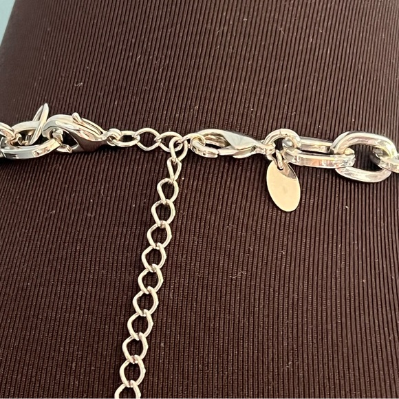 Lia Sophia Kiam Family Silver Tone Faux Amber Nacklace Big Chunky Up to 20" L - Picture 15 of 15